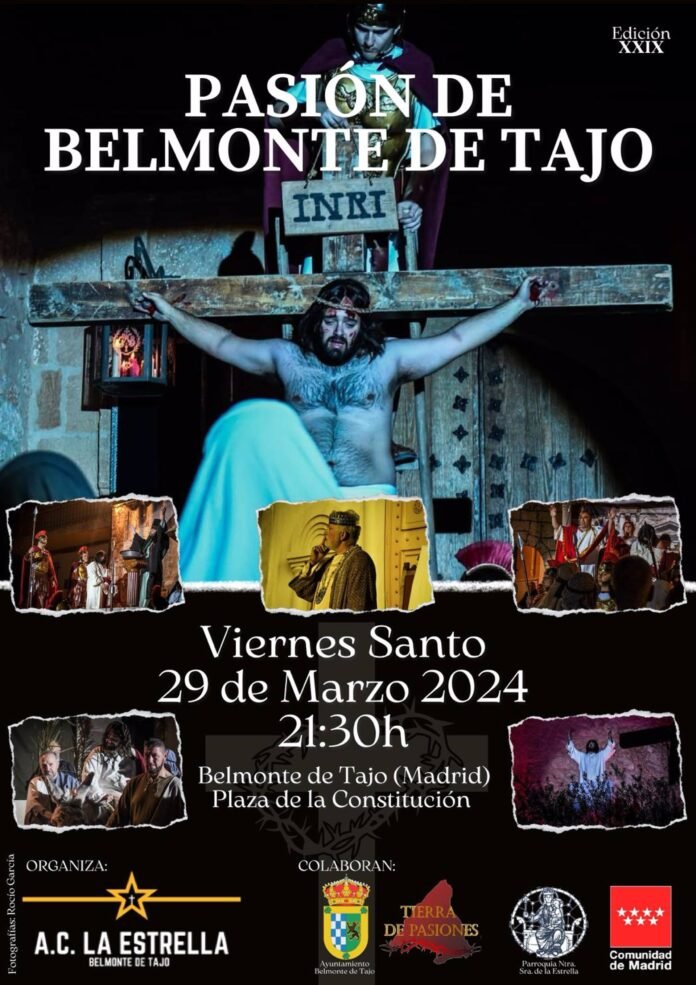 Belmonte de Tajo.- Los vecinos se preparan para la Pasión Viviente del Viernes Santo en la Plaza de la Constitución