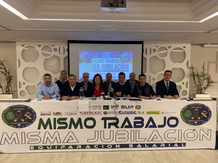 Policías y guardias civiles protestan este sábado en Madrid por una jubilación digna