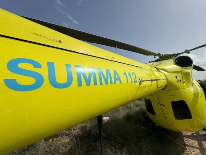 Sucesos.- Medios de la Comunidad de Madrid participan en el rescate de un motorista herido grave en Guadalajara