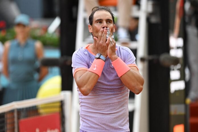 El tenista español Rafa Nadal dice adiós a Madrid contra Lehecka