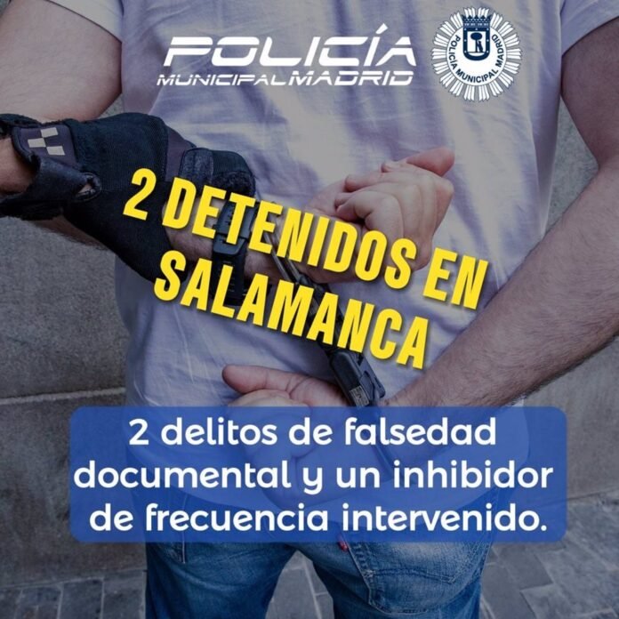 Pillan a dos presuntos ladrones de coches con un inhibidor en el distrito de SalamancA Pillan a dos presuntos ladrones de coches con un inhibidor en el distrito de Salamanca