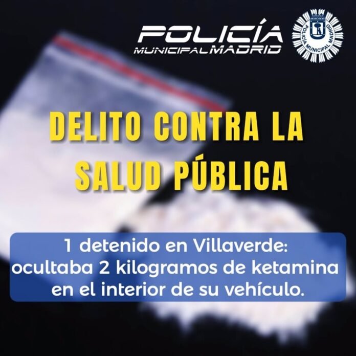 Detenido un conductor con 2 kilos de ketamina escondidos en el asiento del copiloto